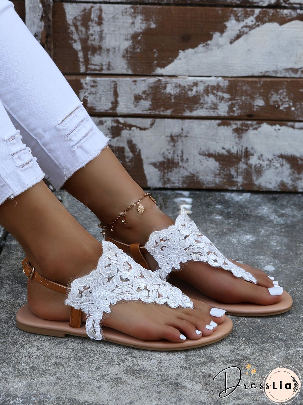 White Lace Beach Resort Bridal Sandals