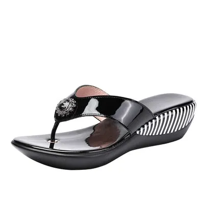 GKTINOO 2022 Summer Platform Flip Flops Fashion Beach Shoes Woman Anti-slip Genuine Leather Sandals Women Slippers Shoe