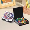 (US Local)PU Moon Flower Diamond Painting Notecard Box with 160 Sheets of Paper