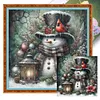 Christmas Snowman-11CT Stamped Cross Stitch 40*40cm/15.75*15.75in
