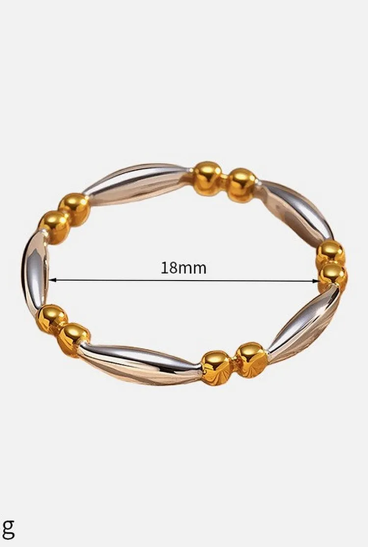 Unisex Stainless Steel Ring Gold & Silver Crossover Fashion Design