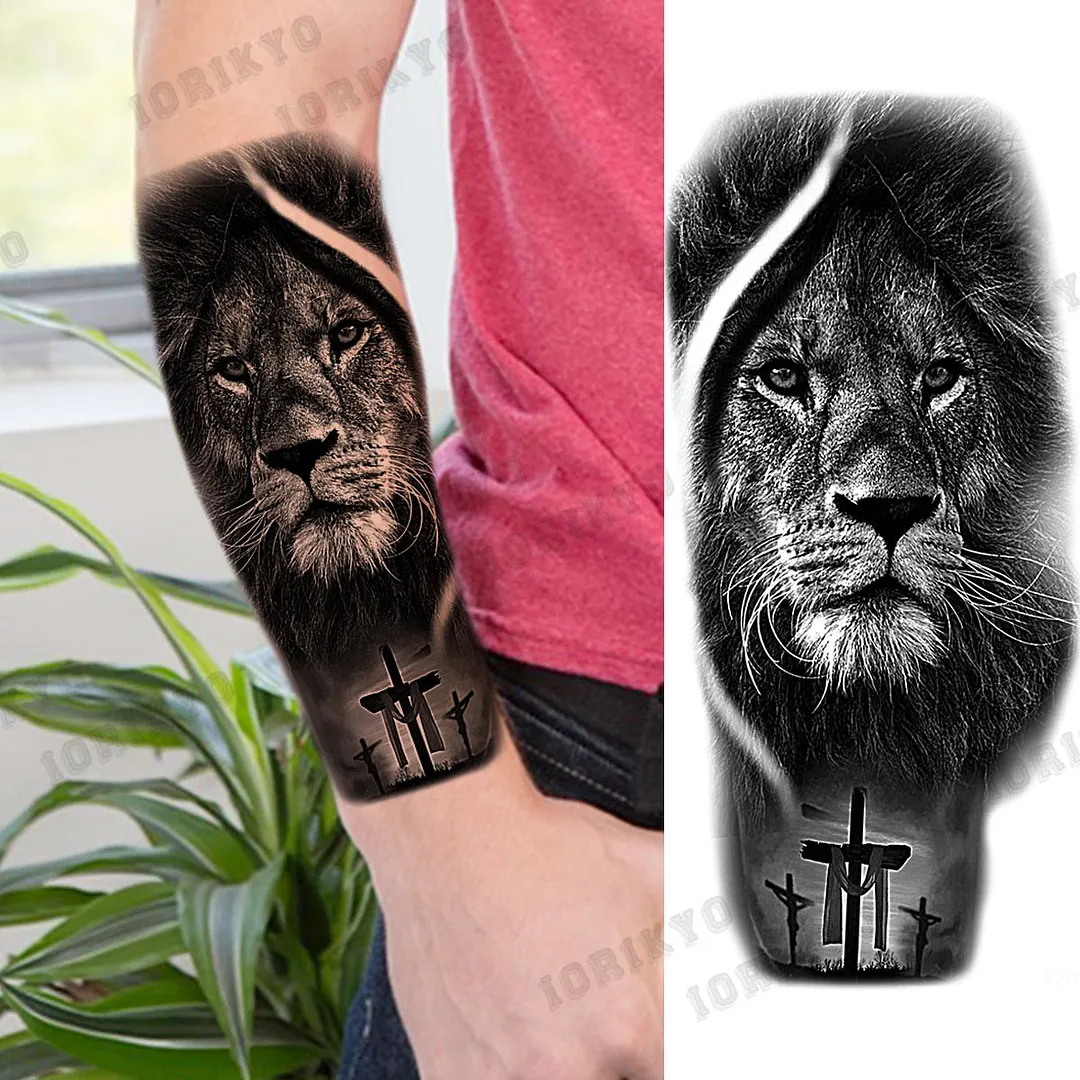 Realistic Devil Skeleton Temporary Tattoos For Men Adult Women Wolf Compass Gangster Fake Tattoo Washable Body Art Tatoo Sticker