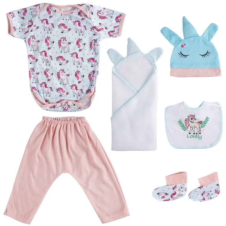 Babeside 17" - 22" Reborn Baby Dolls Unicorn Pattern 6 Pcs Set