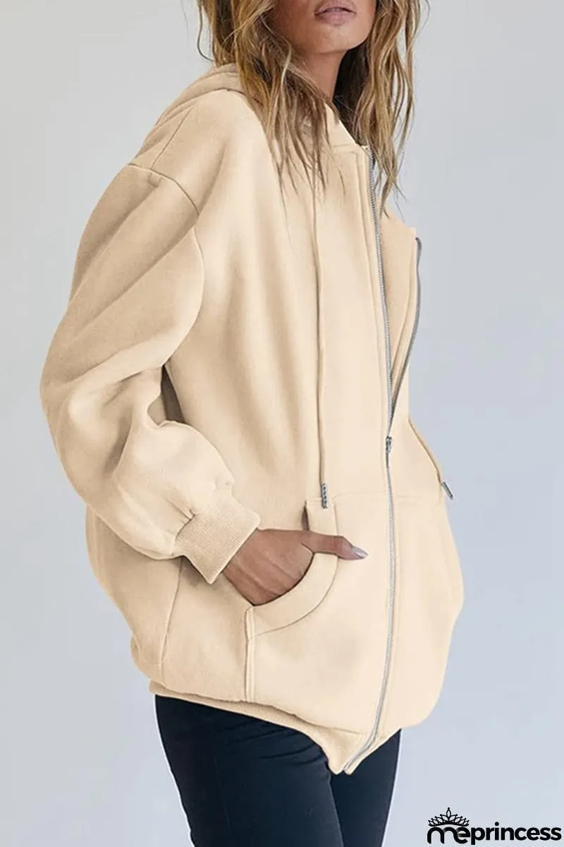 Casual Sportswear Solid Pocket Hooded Collar Outerwear