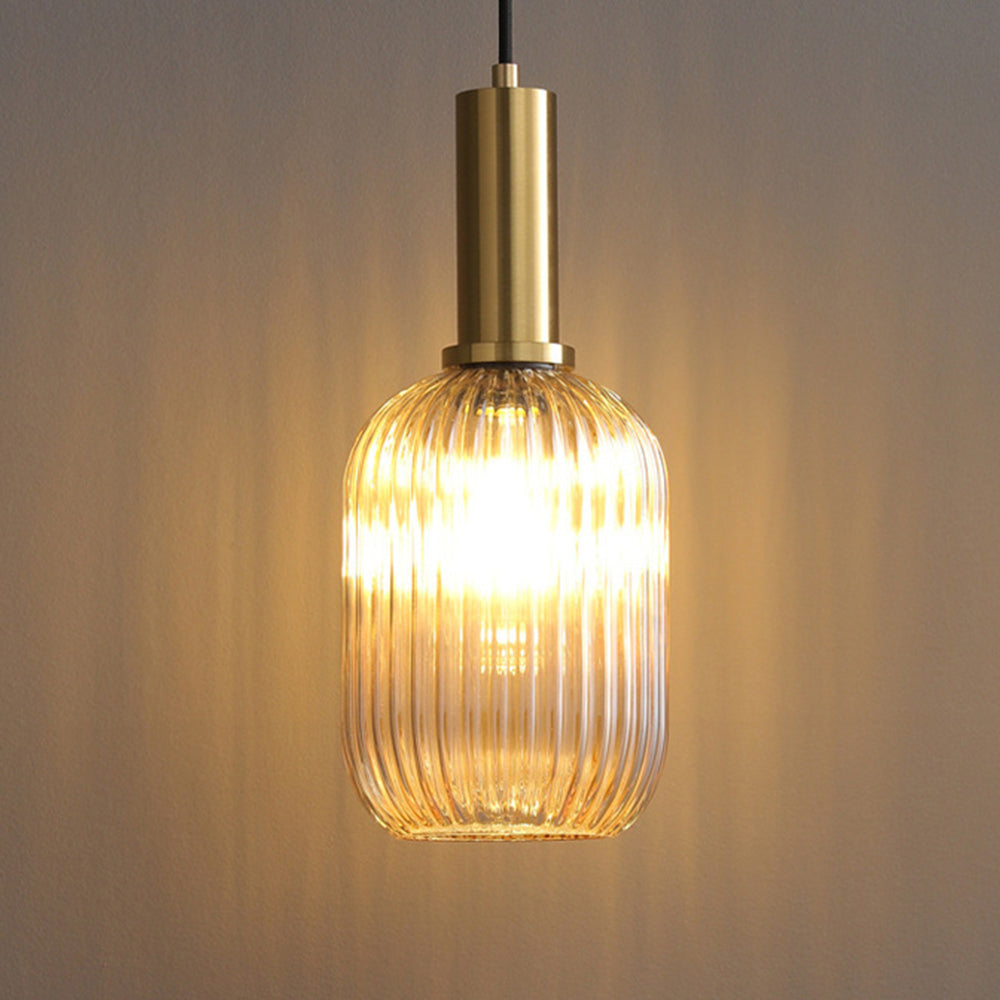 Retro Lantern Shape Stained Glass Pendant Light