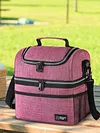 Insulated Lunch Bag Double Deck Lunch Box for Work Camping Hiking Beach Picnic