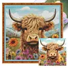Daisy And Yak Highland Cow -11CT Stamped Cross Stitch 40*40cm/15.75*15.75in