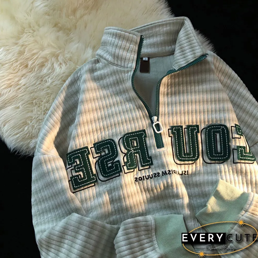 Unisex Waffle Polo Sweatshirt