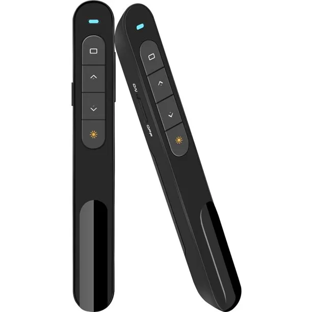 DinoFire Wireless Presenter, Hyperlink Volume Control Presentation Clicker RF 2.4GHz USB PowerPoint Clicker Presentation Remote Control Pointer Slide Advancer (Black)