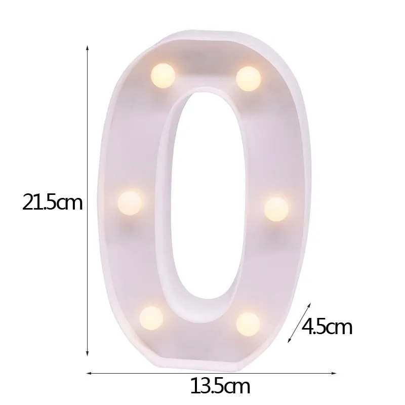 DIY LED Letter Night Light Creative 26 English Alphabet Number Battery Lamp Romantic Wedding Party Decoration