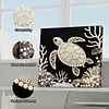 (25x25cm)DIY Pearl Painting Turtle Framed Handmade Pearl Material Art Kit Living Room Decor