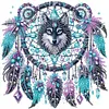 Dreamcatcher Wolf-Partial Special Shaped Diamond Painting 30*30CM