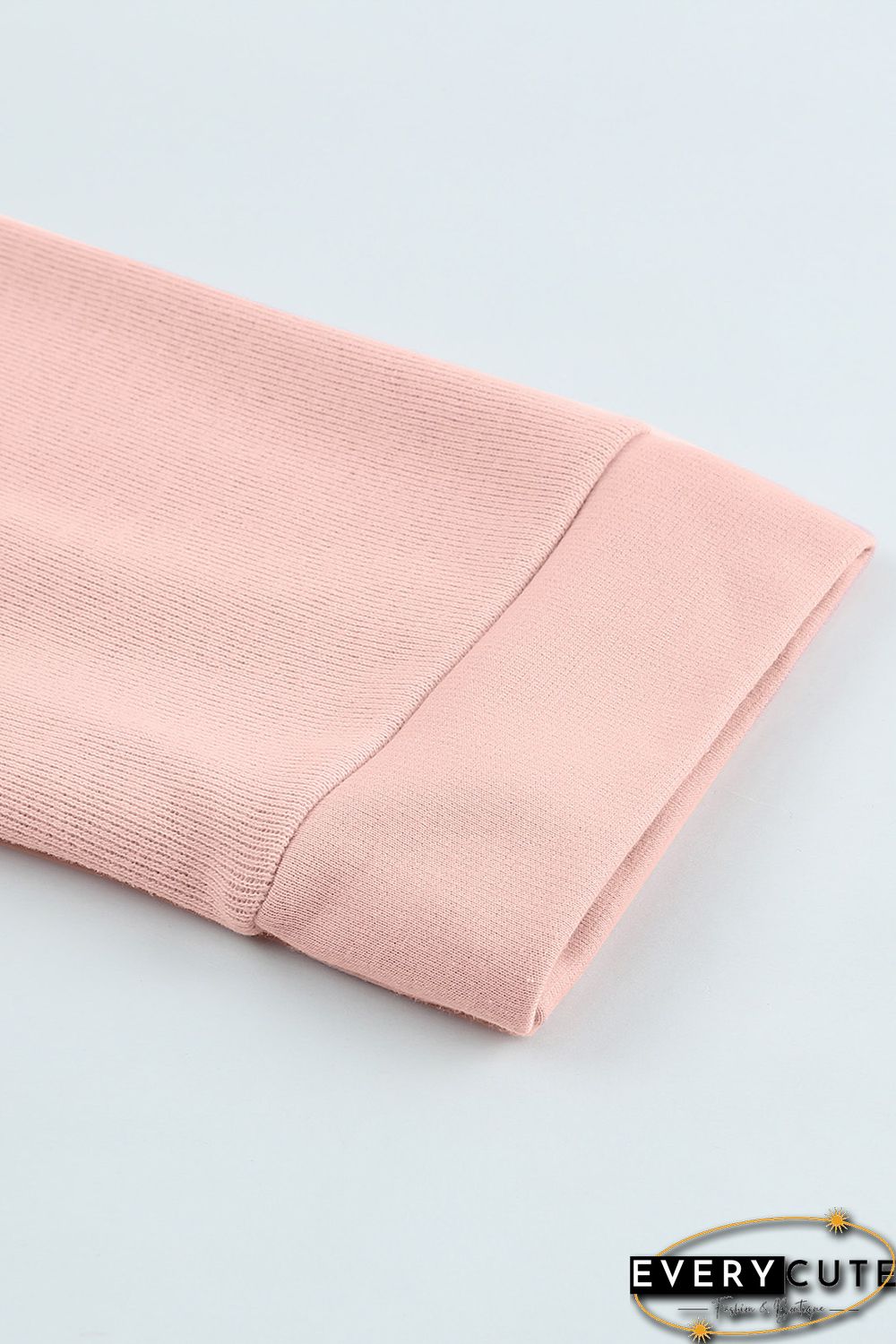 Pink Casual Button Solid Patchwork Trim Hoodie