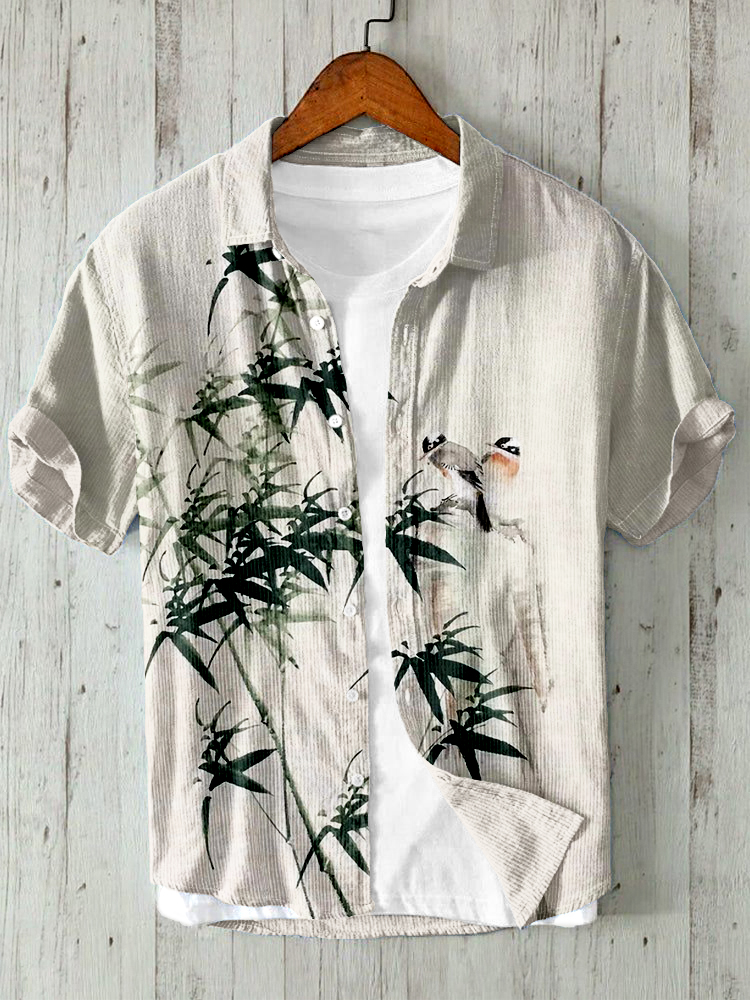 Bamboo & Birds Art Linen Blend Cozy Shirt