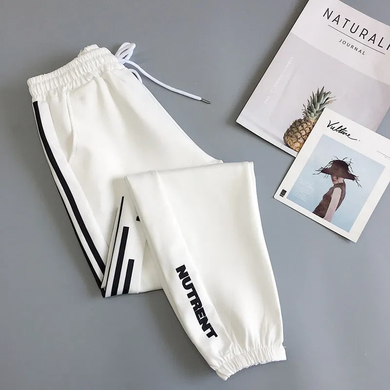 Spring Sport Cargo Pants Plus Size 2XL Letter Embroidery Pants Women High Waist Streetwear Cool Girl Harajuku Hip Hop Pants