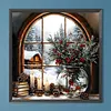 (US Local)Xmas Snow View-Full Round Diamond Painting(40x40cm)