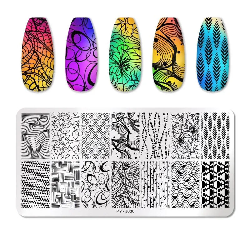 PICT YOU Nail Stamping Plates Flower Plant Pattern Nail Art Plate Stencil Stainless Steel Line Pictures Theme Image Plates Mold-Nail Inspo