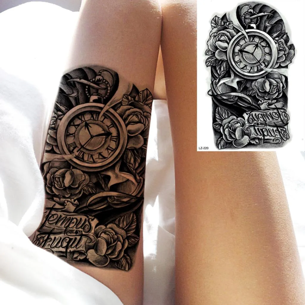 Realistic Knight Tribal Armband Temporary Tattoos For Men Adult Lion Wings Shield Fake Tattoo Body Art Unique Tatoos Large