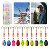 10pcs Boxed Metal Spoon Spinner Fishing Lure Fishing Wobblers Artificial Bait(A)