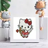 16pcs Cartoon DIY Mini Round Diamond Painting for Table Decor No Frame15x15cm