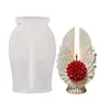 3D Angel Wing Flower Mould Silicone Wave Spiral Candle Mould Reusable Easy To Demold for Candles Soaps Crafts DIY Home Decor (Symmetrical)