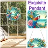 (US Local)Acrylic Special Shape Beach Parrots Double Sided Effect DIY Diamond Painting Art Pendant Kit