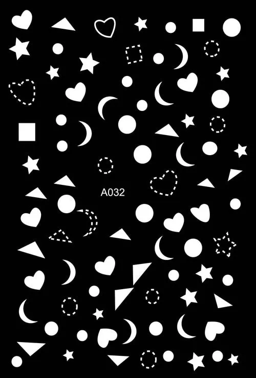 Black Wave Gold Stars White Line Nail Art Stickers Designs Manicure Sticker Back Glue Accessories for Nail Art Decoration Decals-Nail Inspo