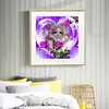 DIY Rose Cat Full Drill Round Diamond Painting Mosaic Picture for Bead Art