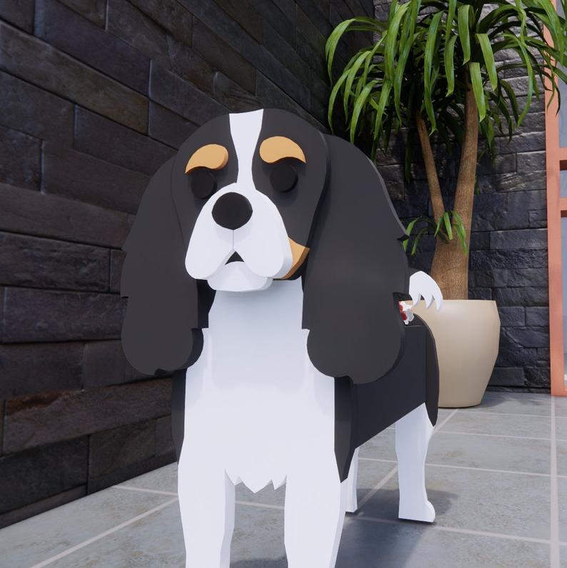 Dog Planter - Cavalier King planter