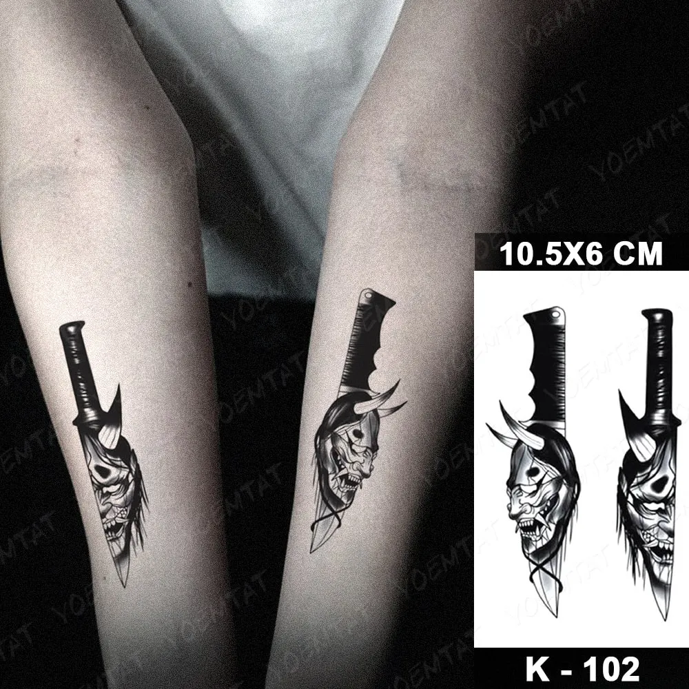 Waterproof Temporary Tattoo Stickers Nun Maria Prajna Diablo Old School Flash Tatto Arm Chest Body Art Fake Tattoos Women Men