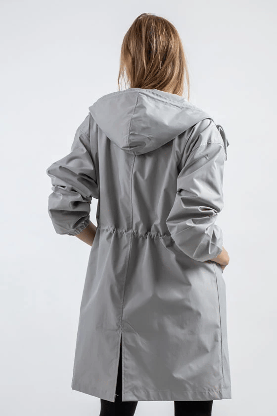 WATER RESISTANT OVERSIZED HOODED WINDBREAKER RAIN JACKET