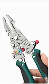 Multifunctional Cross Test Pen For Electricians, Foldable Wire Cutter, Wire Stripper, Wire Crimper, Two-Color Wire Stripper
