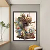 >SALE<Full Embroidery Cotton Thread 11CT Print Floral Coffee Maker Cross Stitch50x60cm