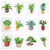 12pcs Potted Plant-1 5D DIY Square Drill Diamond Painting Kits for Adults Beginners Home Decor Diamonds Paintings Gem Art 5.91x7.09in