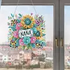 (US Local)Acrylic Special Shape Flowers 5D DIY Diamond Painting Dots Pendant for Window