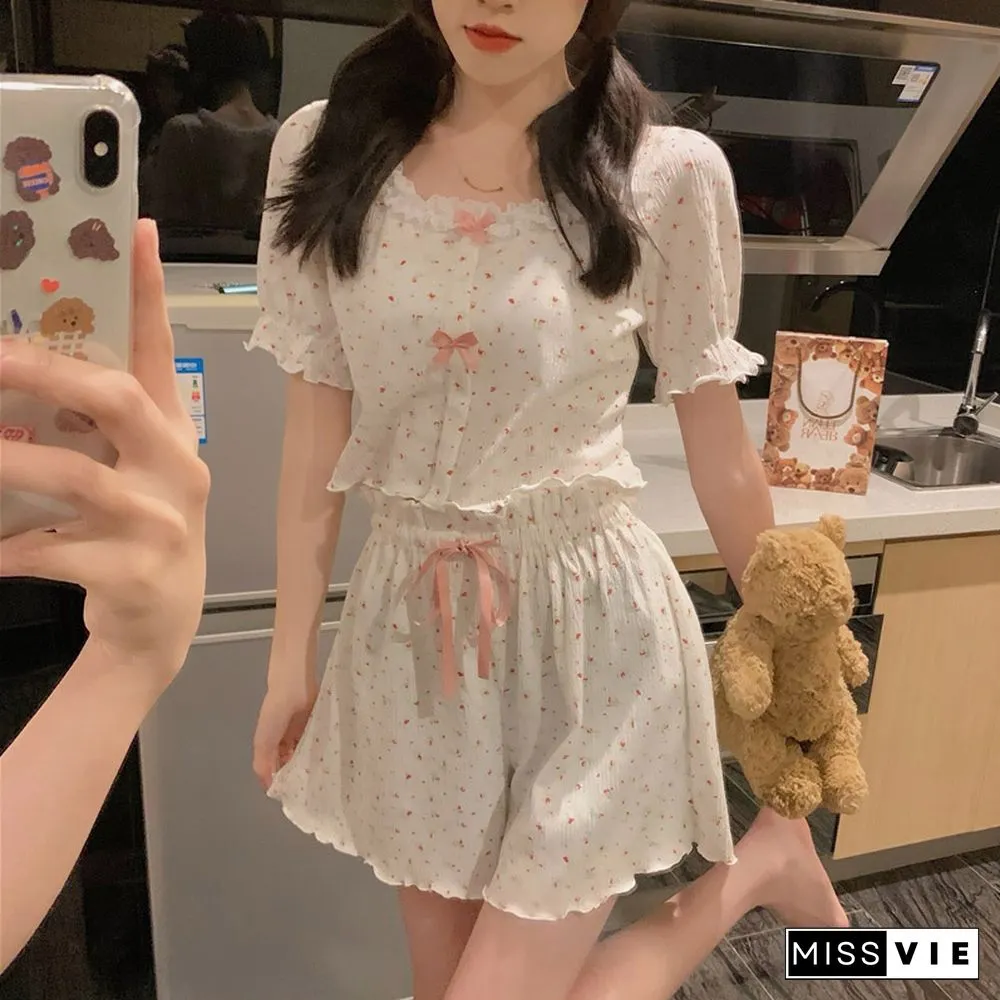 Summer Sweet Floral Print Pajamas Set