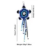 Handmade Five-Pointed Star Car Pendant with Wood Bead Crochet Bag Charm Keychain Making Supplies DIY Hand Woven Tassel Dream Catcher Ornament Cars Rearview Mirror Hanging Accessories