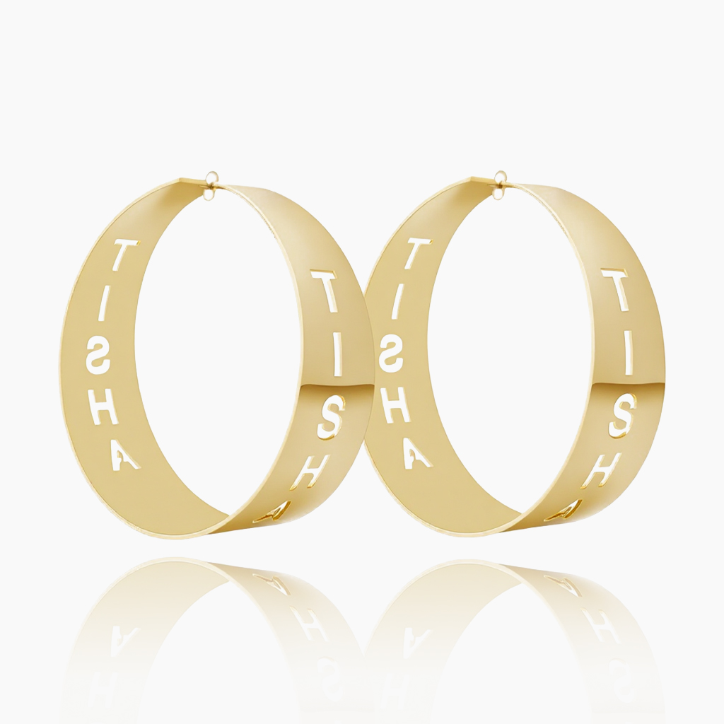 Hollow Name Earrings