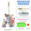 DIY Diamond Painting Butterfly Flower Lettter Keychain Kit