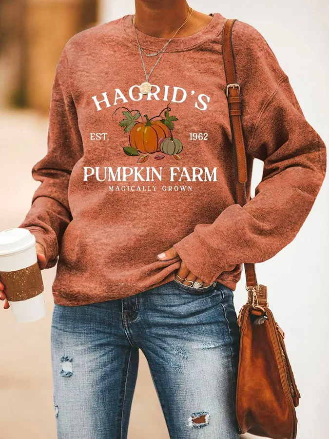 Women's  Hagrid&rsquo;s Pumpkin Patch Print Sweatshirt 