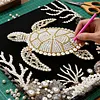 (25x25cm)DIY Pearl Painting Turtle Framed Handmade Pearl Material Art Kit Living Room Decor