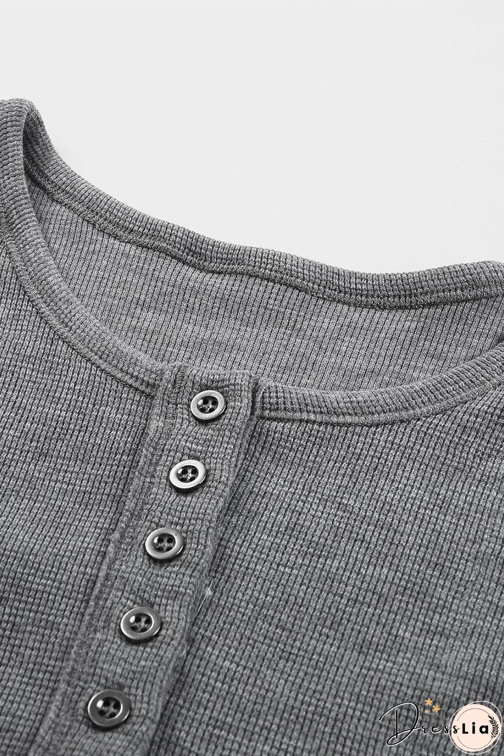 Casual Waffle Knit Henley Shirt