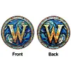 (Upgrade Size)DIY Double Sided Diamond Painting Alphabet Family Last Name Initial Sign Ornament with Chain Window Hanging Kit