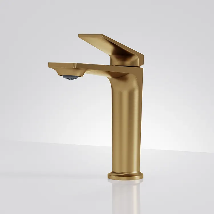 EVERSTEIN Modern Single Handle Bathroom Sink Faucet in Brushed Gold SFS-1303B-GD