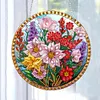 (Upgrade Size)DIY Diamond Painting Art Double Sided Effect Pendant Colorful Animal Hanging Ornament Kit(Flowers)