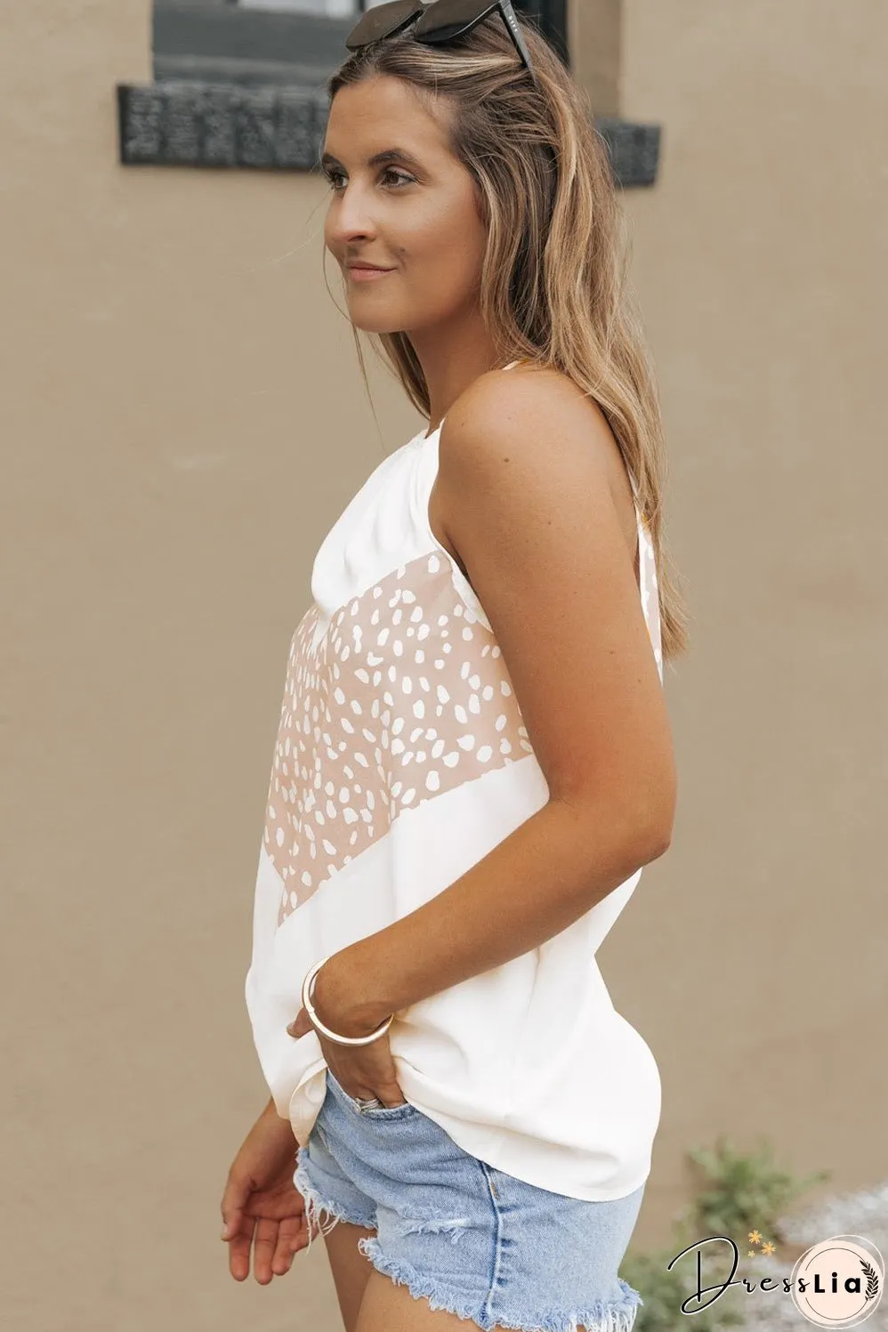 Spotted Splice Halter Tank