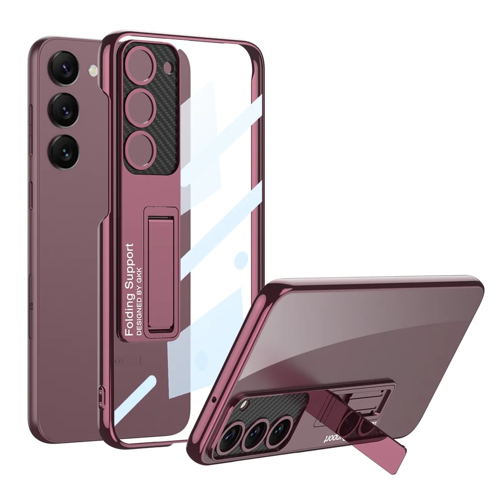 Applicable To Samsung S23/S22 Series Transparent Electroplating Bracket Mobile Phone Case