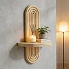 1/2Pcs Boho Shelves Wall Decor Mid Century Modern Decorative Floating Shelves 11.81 Inch with Ledge for Home Living Room