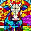 Cow Glass Painting-Paint by Numbers Acrylic Painting 40*40CM