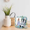 Acrylic Special Shape Flower and Penguin Diamond Painting Picture Frame Kit